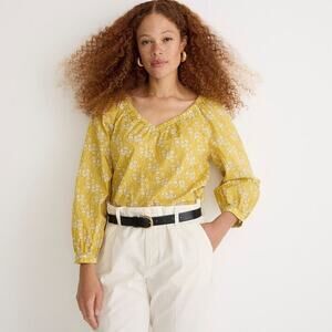 NWT J. Crew Made With Liberty Fabric V-neck Top Liberty Capel Floral Cotton XS
